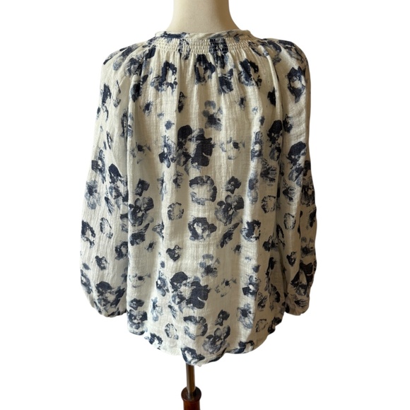 J MCLAUGHLIN CONSTANCE LINEN BLOUSE IN PAINTED LEOPARD BUTTON FRONT GAUZY S - Picture 4 of 11